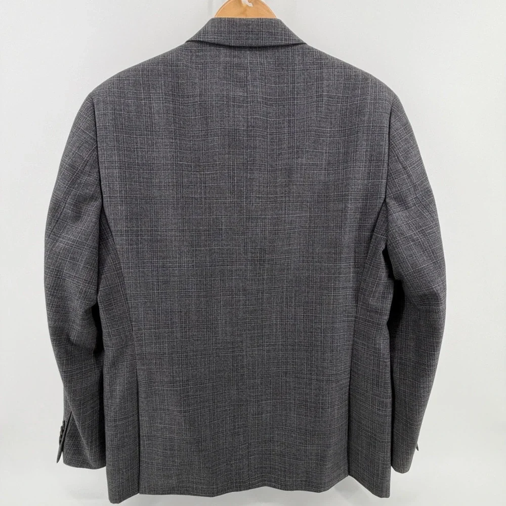 Michael Kors Mens 40R‎ Plaid Blazer Jacket Gray Wool Blend Suit Sport Coat Slim